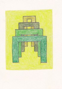 Green drawing 2012 Pencil and coloured pencil